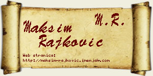 Maksim Rajković vizit kartica